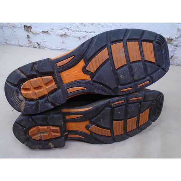 Ariat Men's 13D Rebar Flex Western VentTEK Brown Green Composite Toe Work Boots - Picture 10 of 11